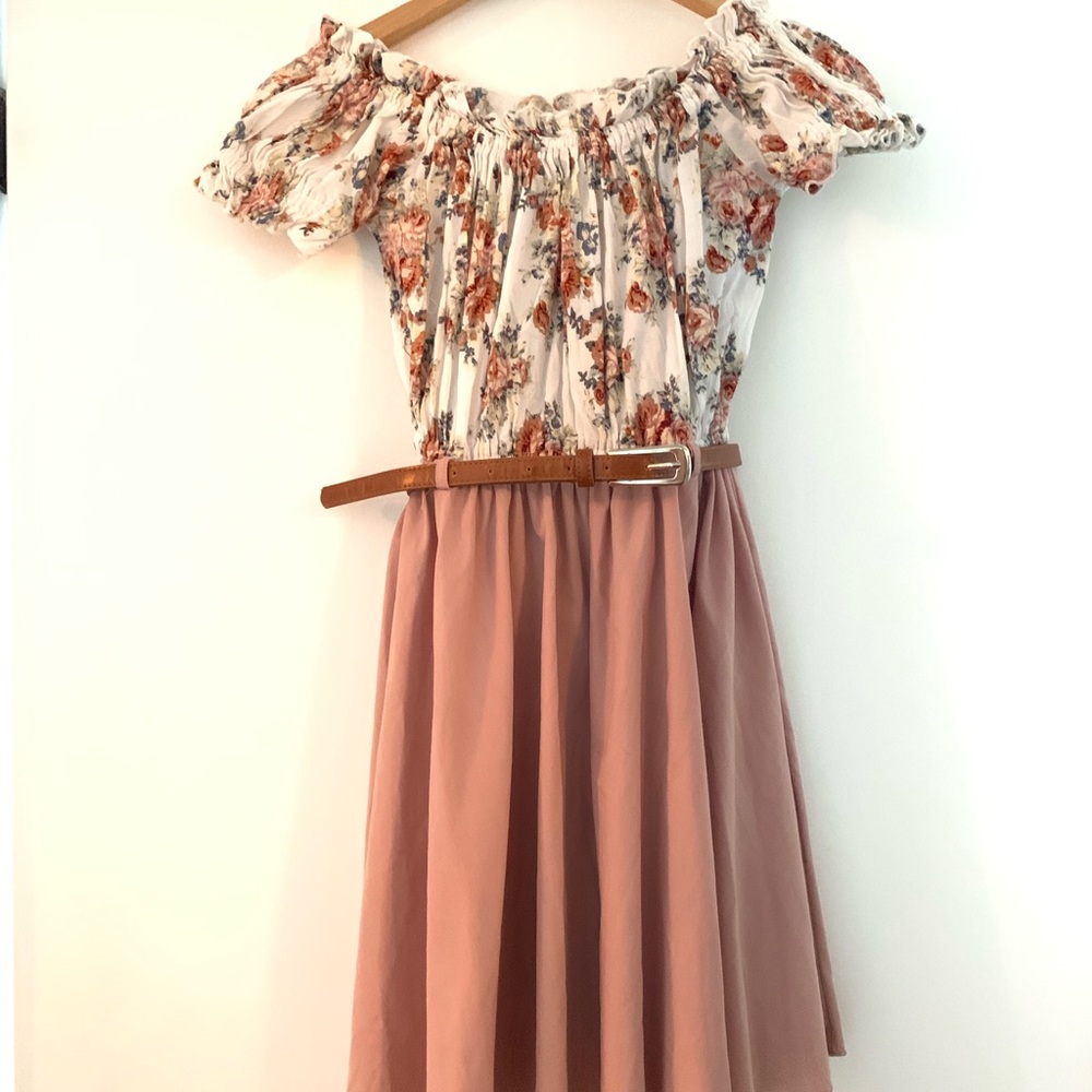 Floral Off shoulder Peasant Dress